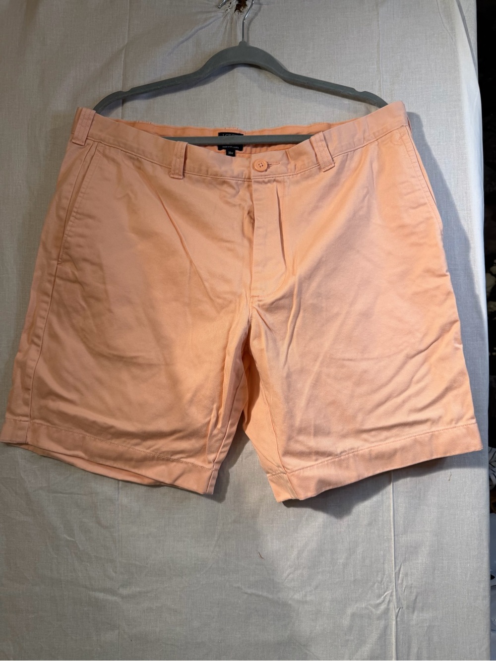J. Crew Size 38 Gramercy Peach /Coral Chino Flat-Front Shorts